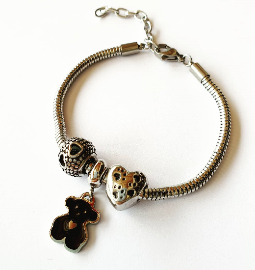 pulsera oso negro acero2