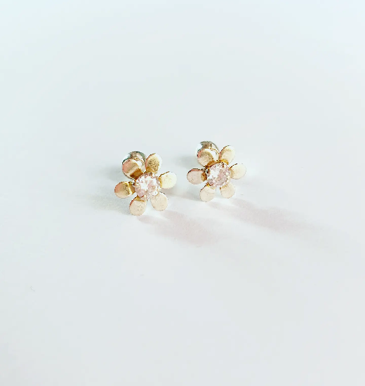 Aretes Reversibles Flor Brillante1
