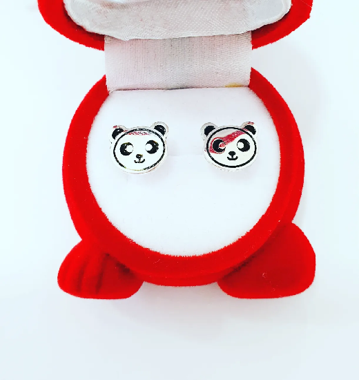 aretes silver panda1