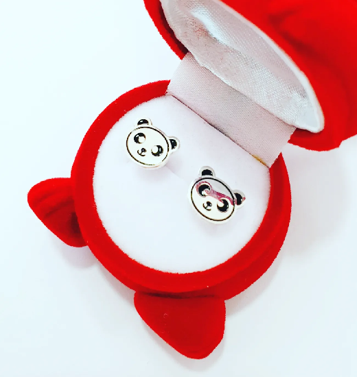 aretes silver panda2