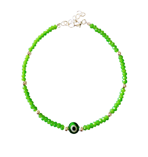 pulsera Ojor turco verde Plata1